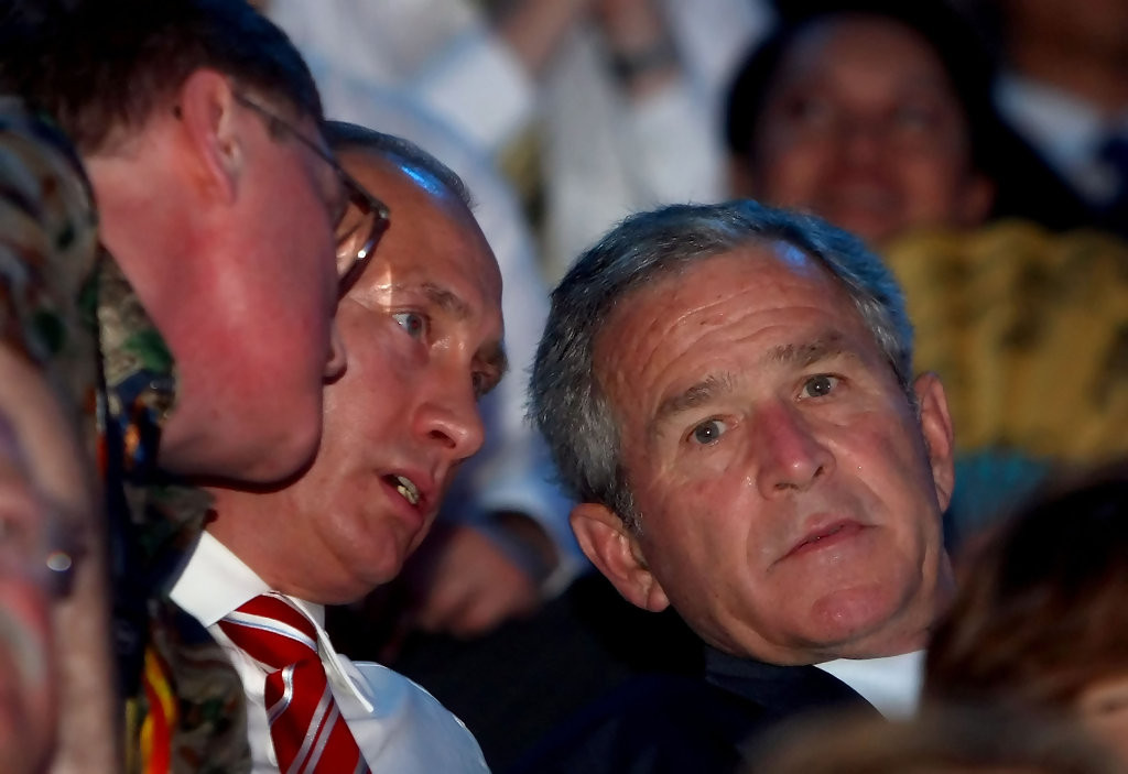 Russian leader Vladimir Putin attended the Opening Ceremony of the 2008 Olympic Games in Beijing, where he met then US President George W. Bush ©Getty Images