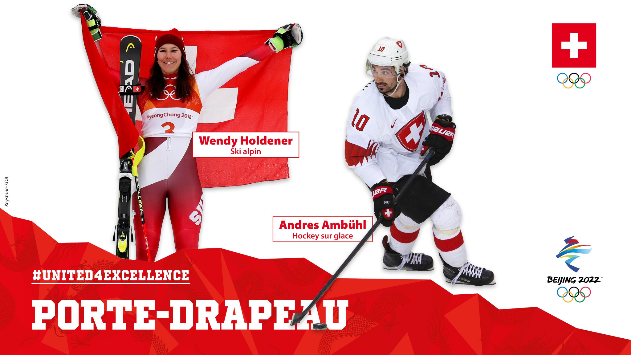 Holdener and Ambühl named Swiss flagbearers for Beijing 2022 Opening Ceremony