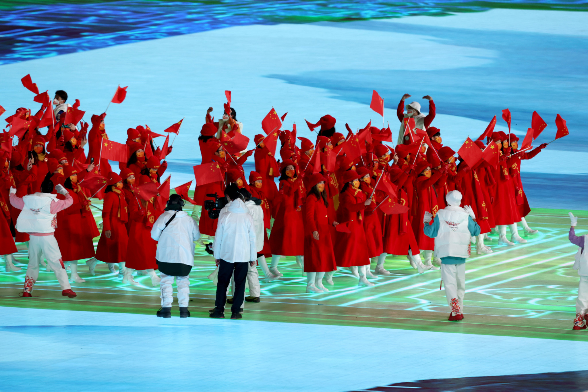 China entered the stadium to a roar, coming in last, as is tradition for the hosts ©Getty Images