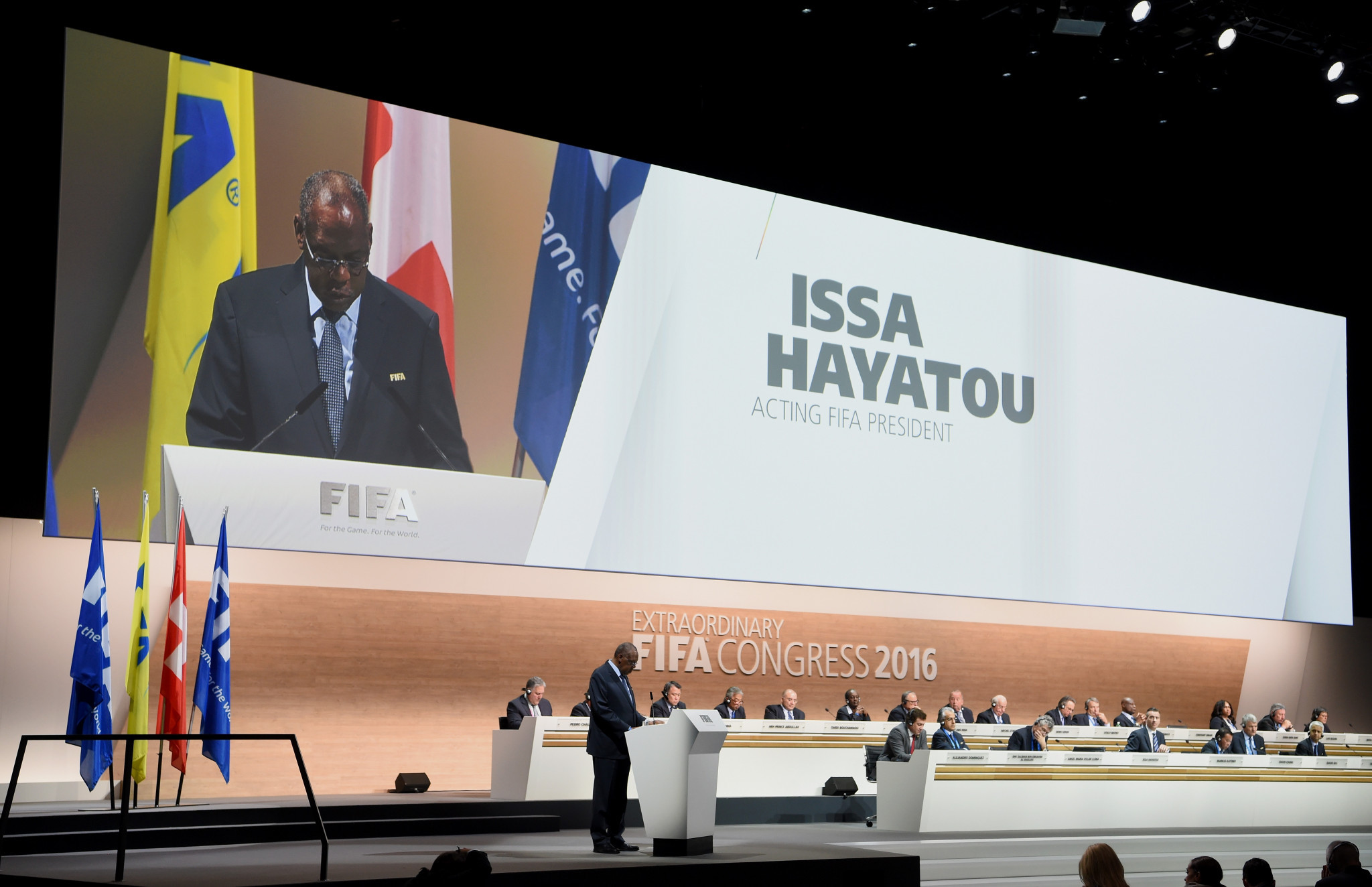 Issa Hayatou was Acting President of FIFA for a brief period in 2015 and 2016 but the organisation later banned him from football for a year for corruption ©Getty Images