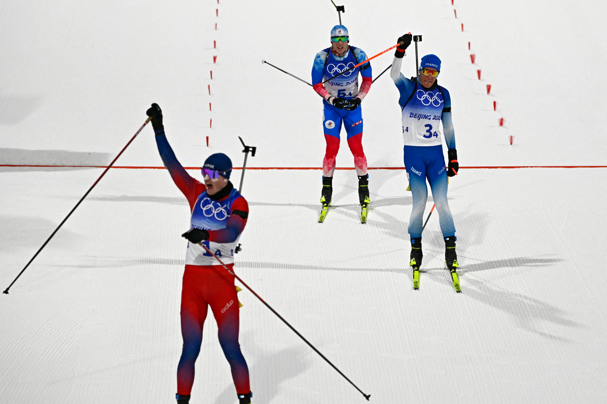 Norway wins 4x6km mixed relay biathlon gold in dramatic three-way sprint at Beijing 2022