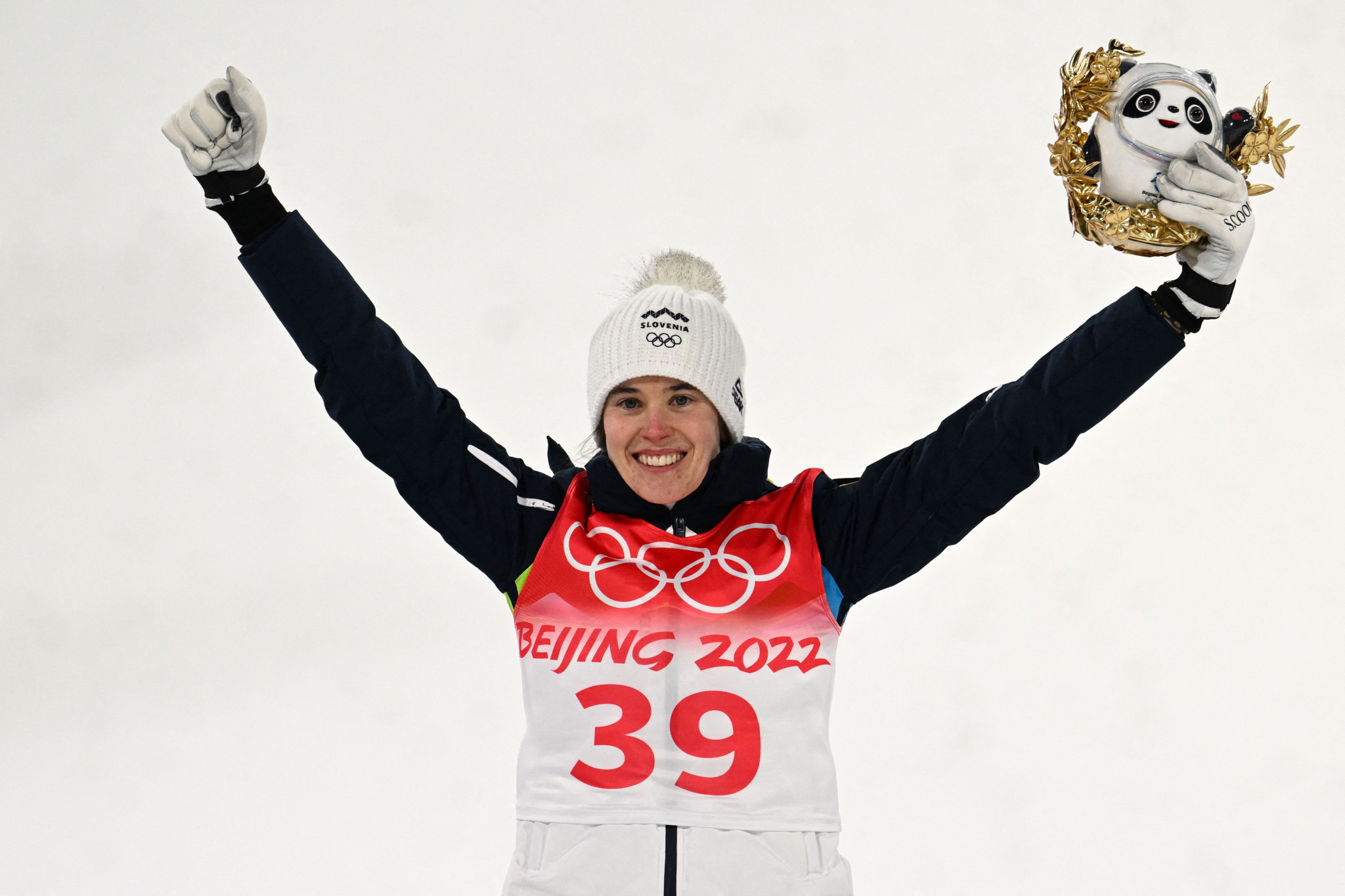 Urša Bogataj won the women's ski jumping title at Beijing 2022 ©Getty Images