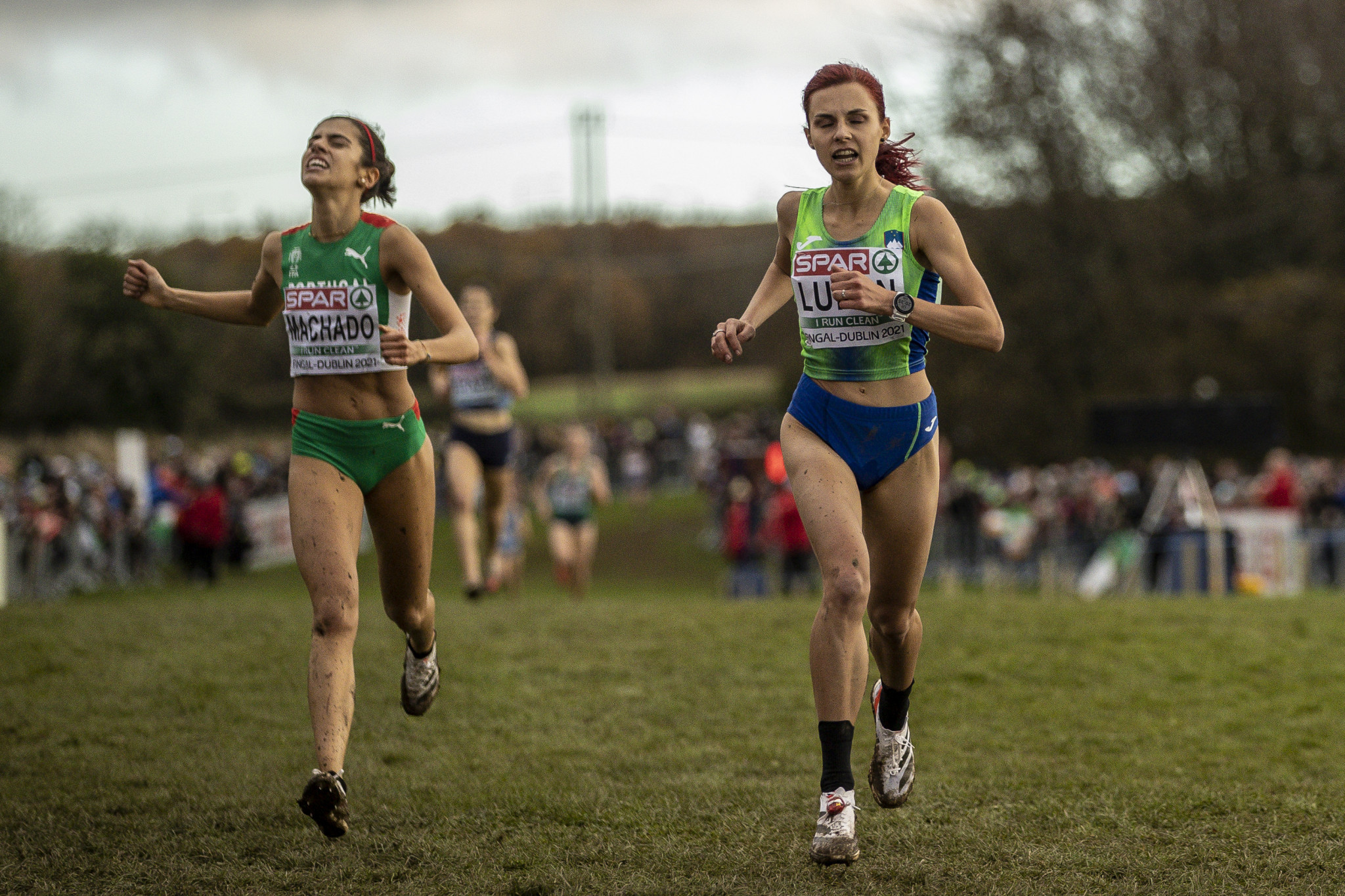 Slovenia's Klara Lukan, right, earned bronze at the Cross Country Tour gold event at San Vittore Olona last weekend ©Getty Images
