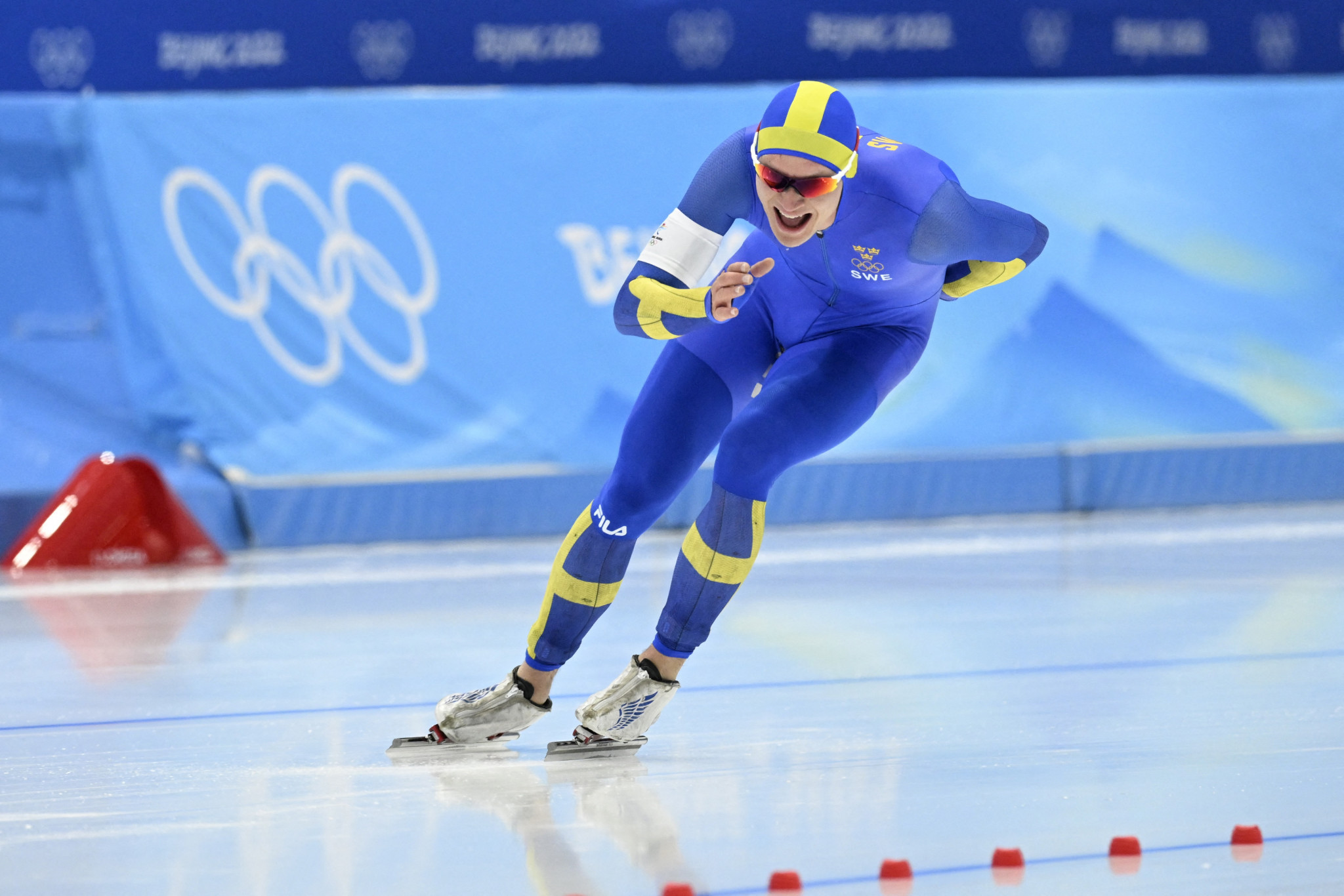 Nils van der Poel broke the Olympic record in the men's 5,000m to become Sweden's first speed skating gold medallist since 1988 ©Getty Images