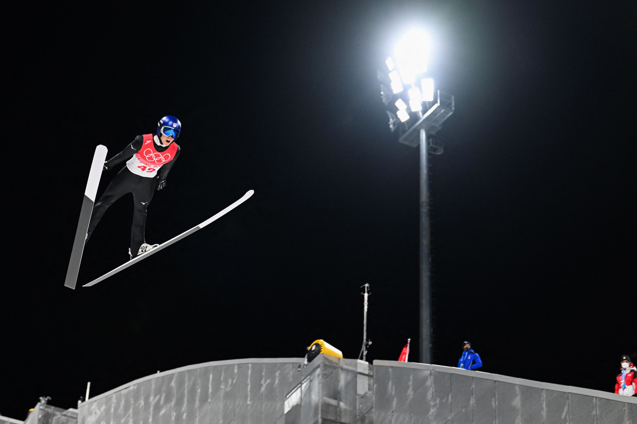 Ryōyū Kobayashi won the men's normal hill gold medal for Japan's first Olympic ski jumping triumph in 24 years ©Getty Images