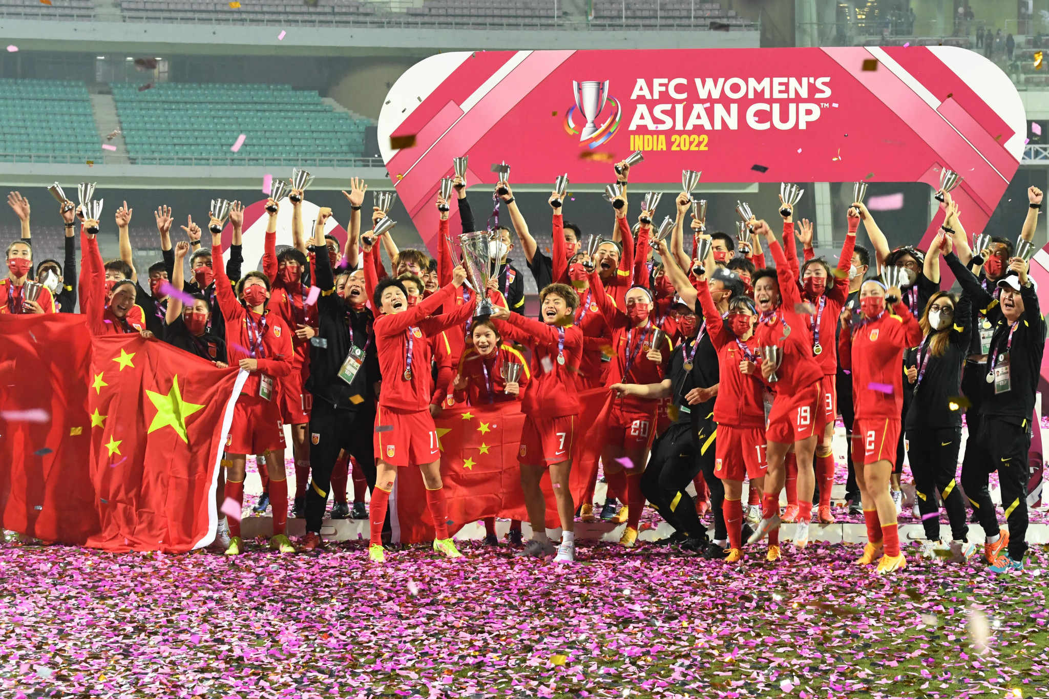 China come back from two goals down to lift ninth Women's Asian Cup 