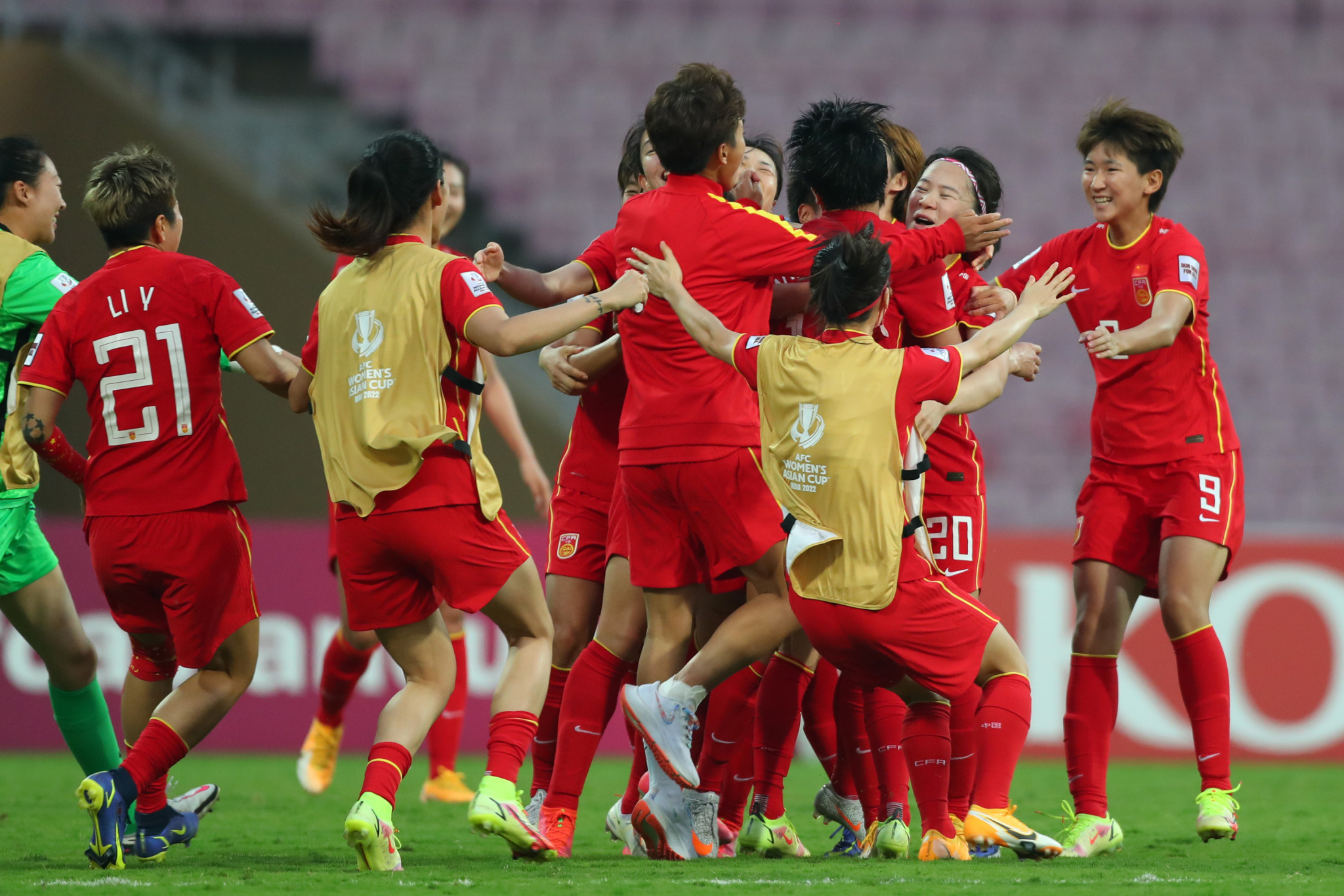 Xiao Yuyi struck the winner for China in the third minute of injury time against South Korea in Navi Mumbai ©Getty Images