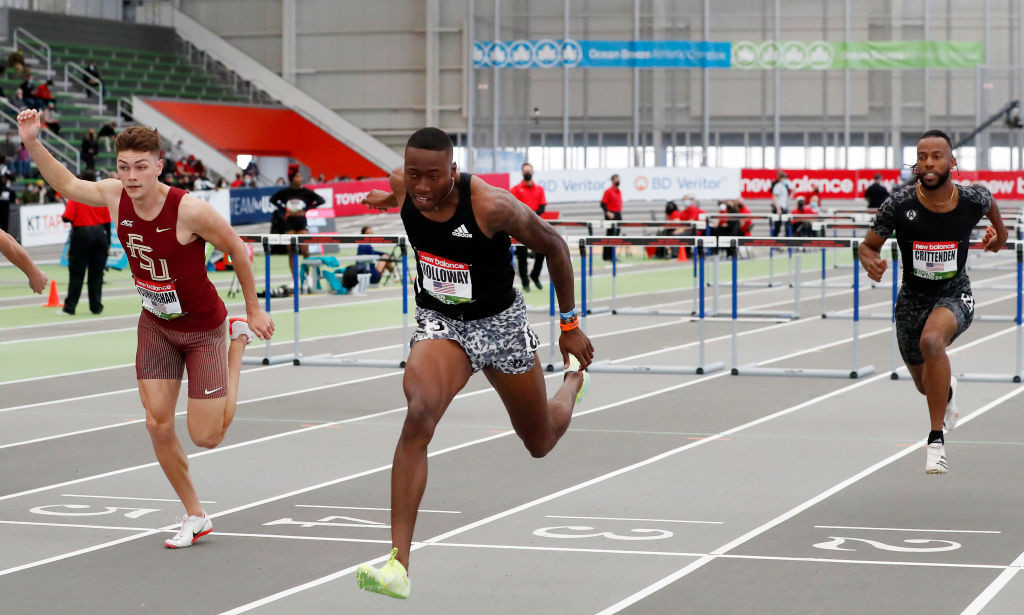 World 60m hurdles record holder Grant Holloway got his 2022 season off to a winning start at the New Balance Grand Prix in New York ©Getty Images