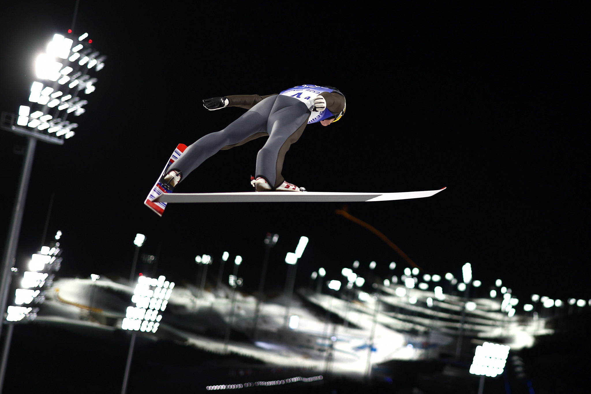Evgeniy Klimov led the ROC scoring in the mixed team ski jumping event at Beijing 2022 ©Getty Images