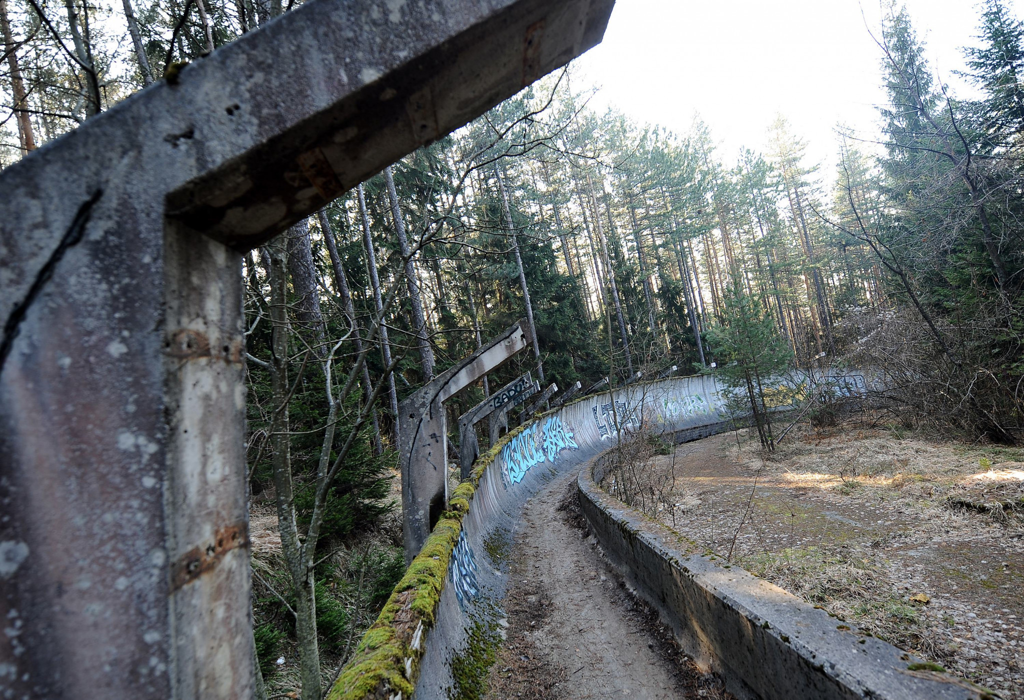 The bobsleigh track at Trebevic built for the 1984 Winter Olympics in Sarajevo suffered terrible Balkan War damage but could figure in Pyrenees Barcelona bid for 2032 ©Getty Images
