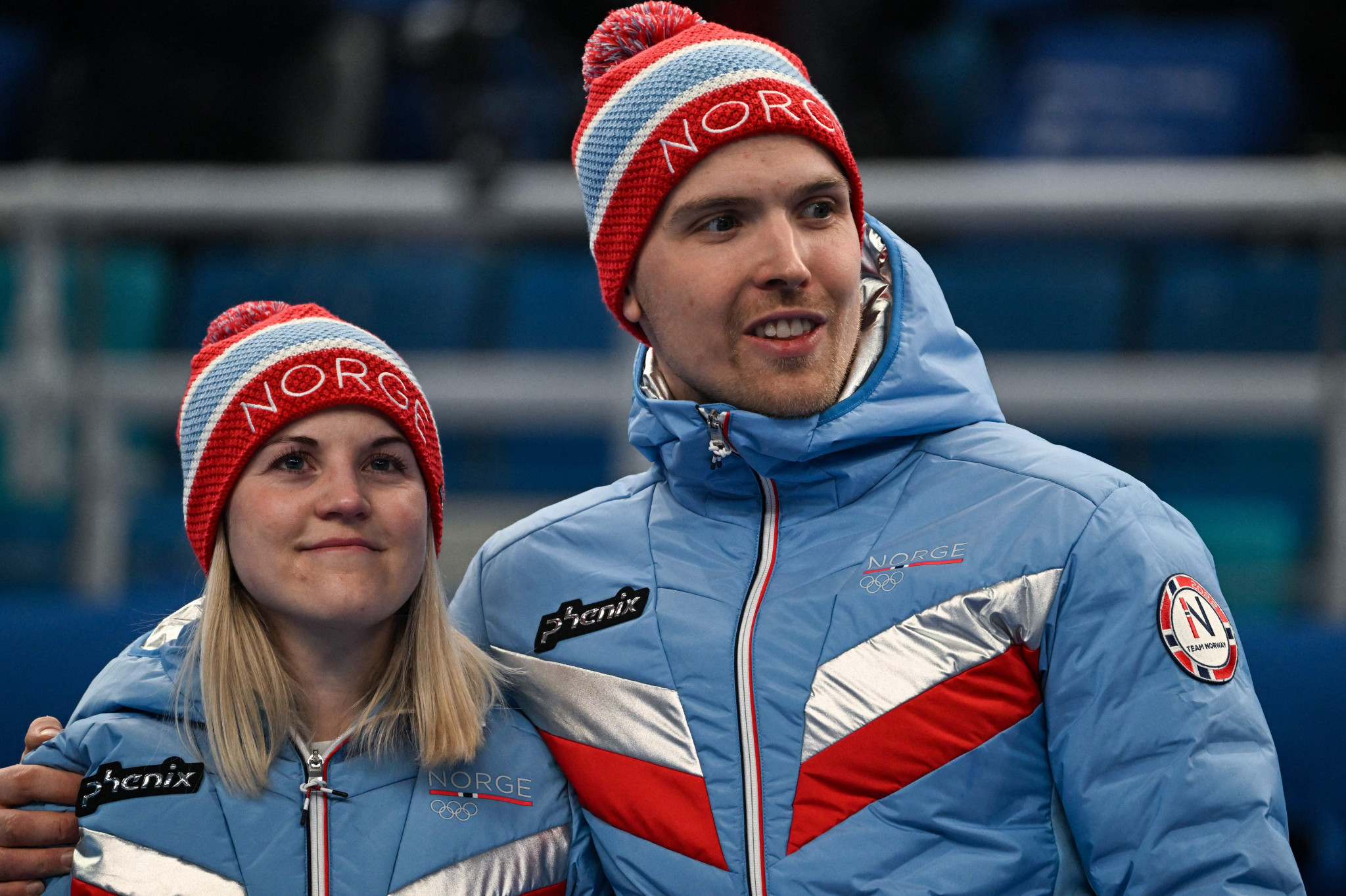Norway's Kristin Skaslien and Magnus Nedregotten took the silver medal after a well-fought second-half of the mixed doubles curling final ©Getty Images