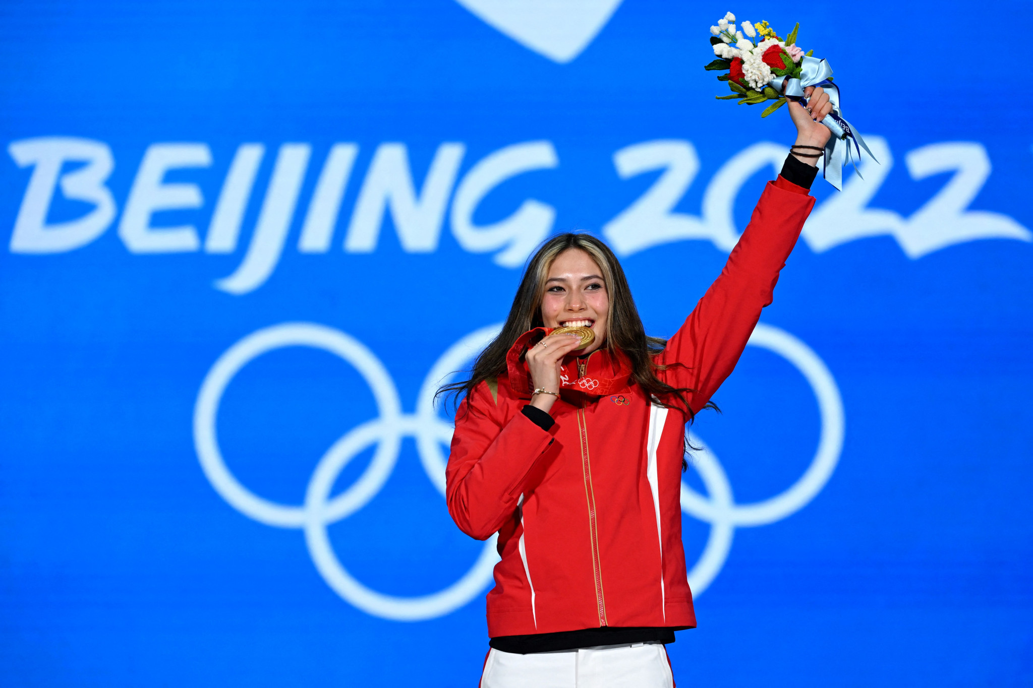 Eileen Gu lived up to sky-high expectations by winning the women's ski big air Olympic gold medal ©Getty Images