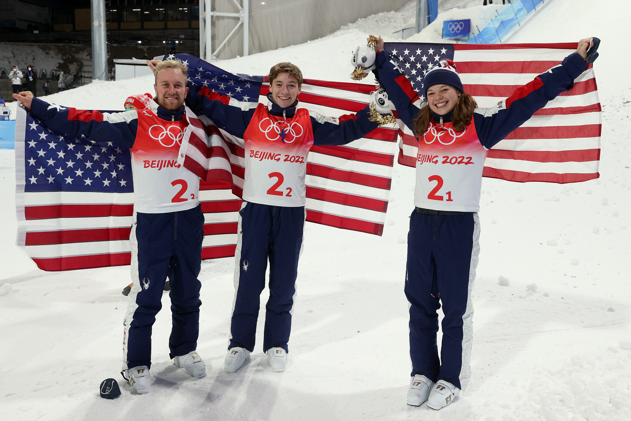 The result saw the United States win three gold medals on the same day at the Winter Olympics for the first time ©Getty Images