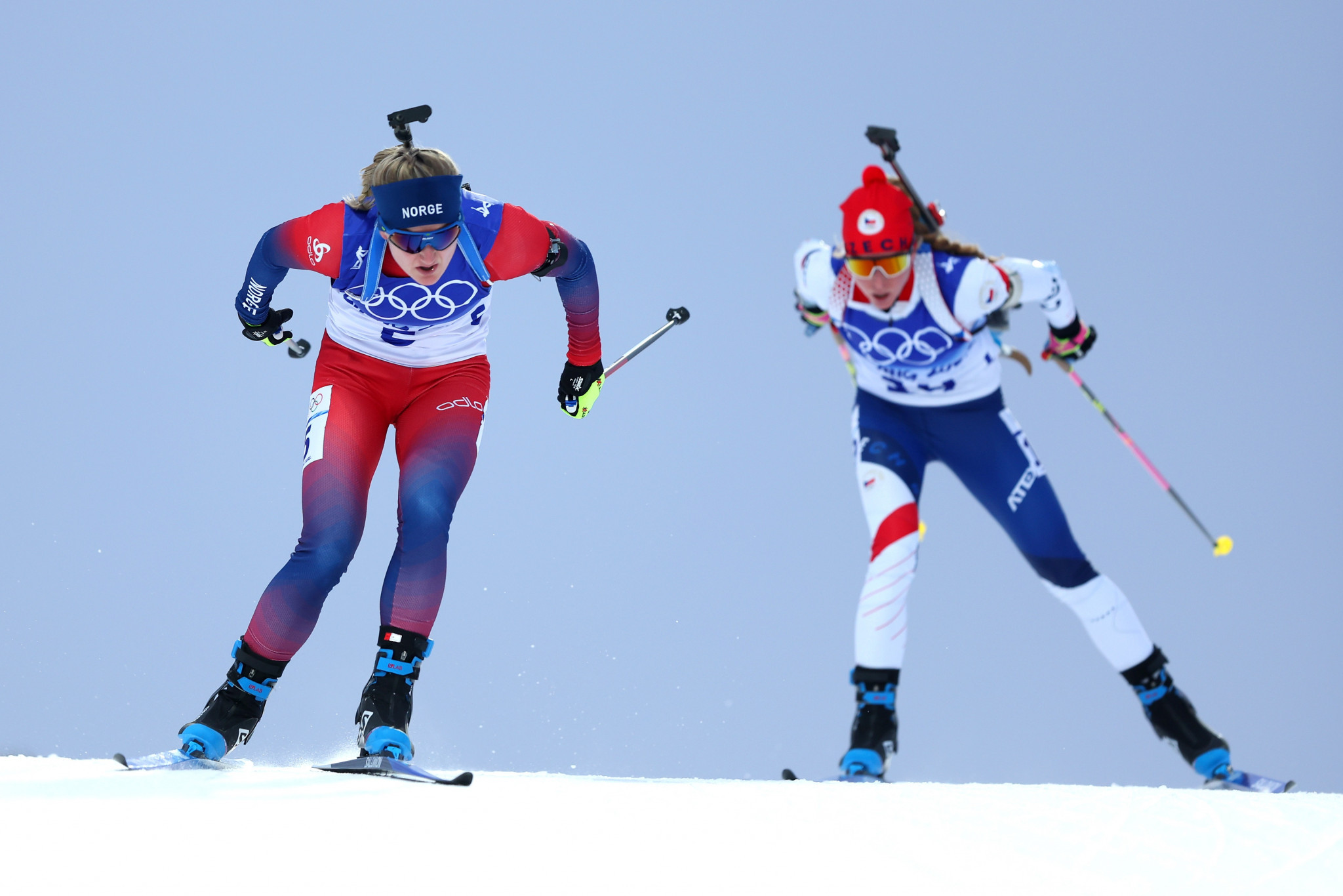 Marte Olsbu Røiseland proved too strong as she completed the set of Olympic medals in individual competitions ©Getty Images 