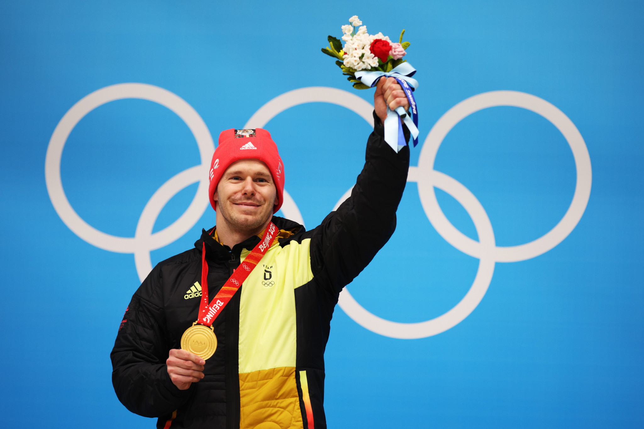 Christopher Grotheer earned gold in the men's skeleton event ©Getty Images