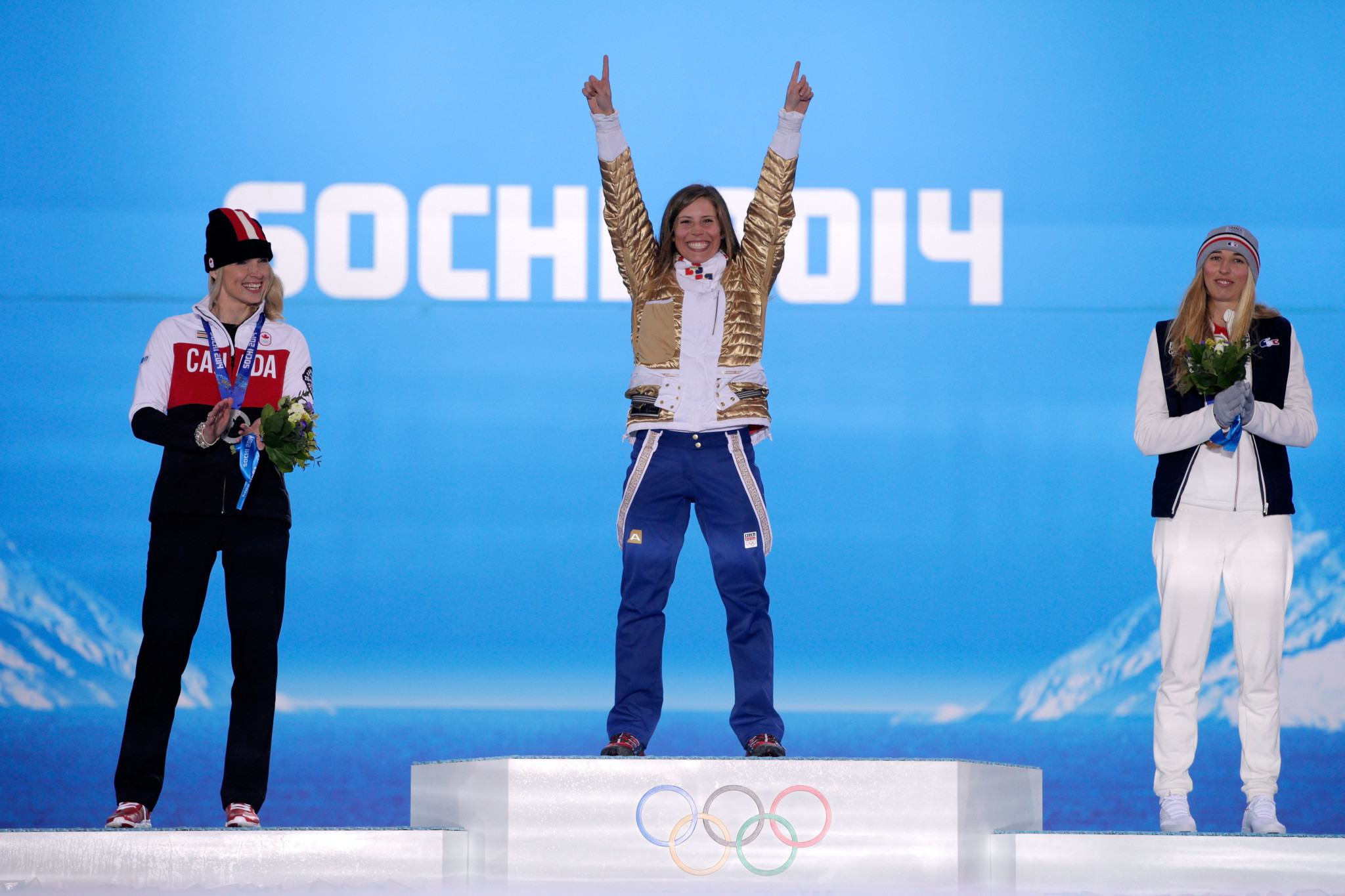 Eva Samková claimed snowboard cross gold at Sochi 2014 ©Getty Images