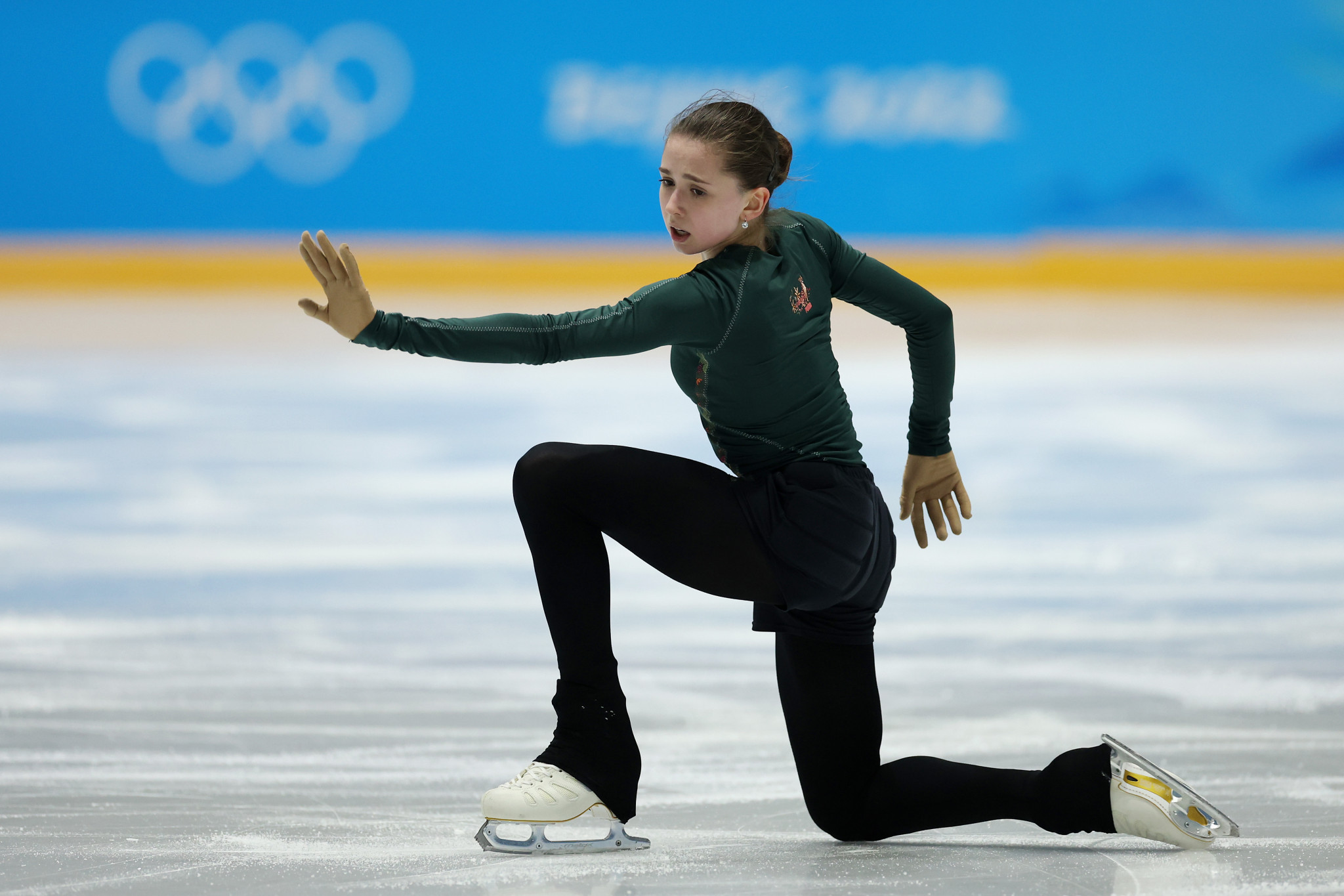 Kamila Valieva of the Russian Olympic Committee continued to train despite the doping controversy that surrounds the figure skater ©Getty Images