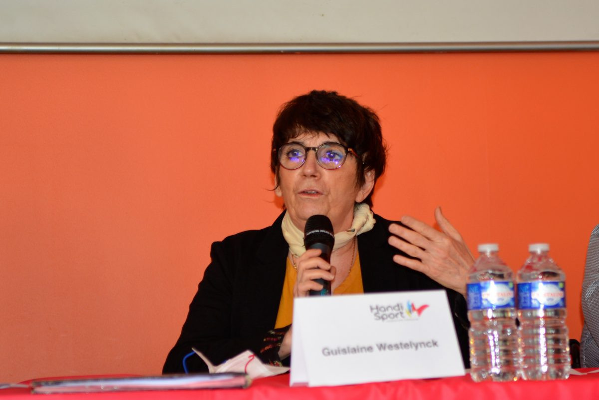 French Handisport Federation President Guislaine Westelynck thanked Covéa for its support ©FFH