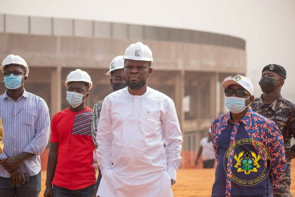 Mustapha Ussif, Ghana's Minister of Youth and Sports, has inspected African Games construction sites ©Ministry of Youth and Sports