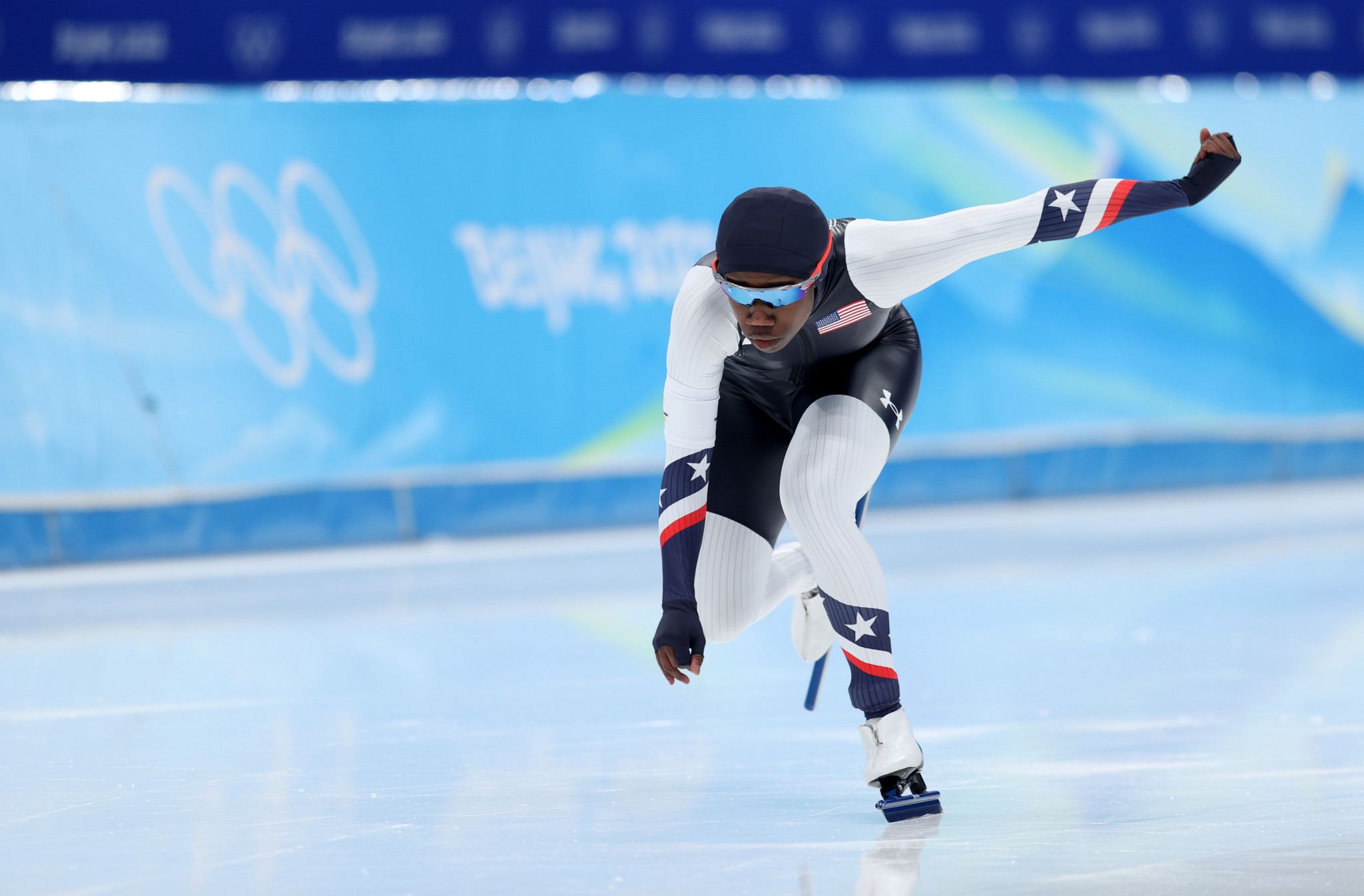 Erin Jackson of the United States became the first black woman to win an individual Winter Olympic gold by claiming the women’s 500 metres speed skating title ©Getty Images