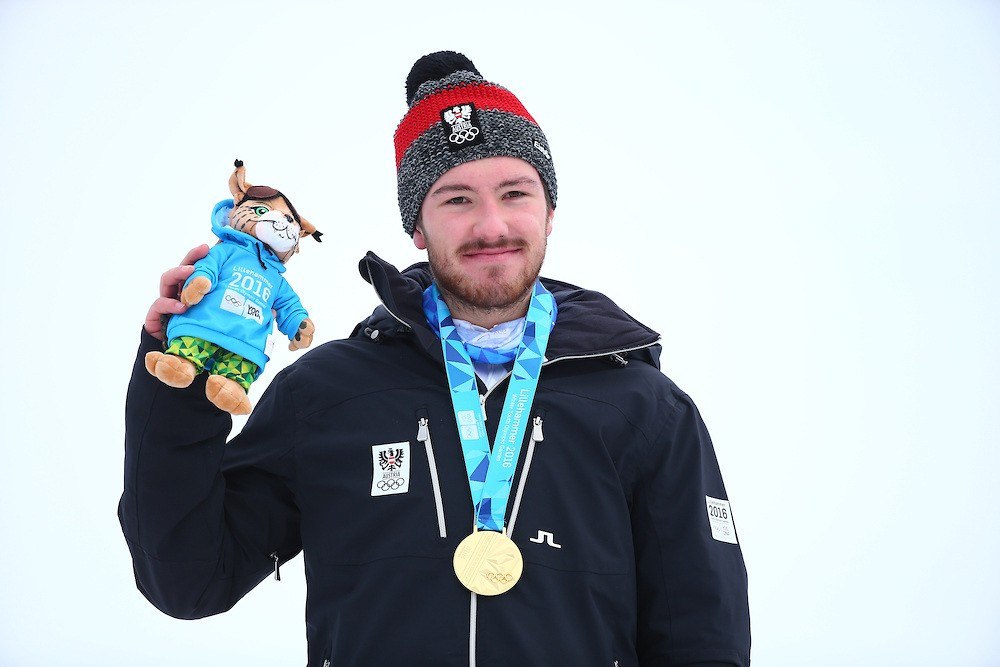 Austria's Manuel Traninger clinched his first Lillehammer 2016 gold with victory in the men's slalom ©YIS/IOC