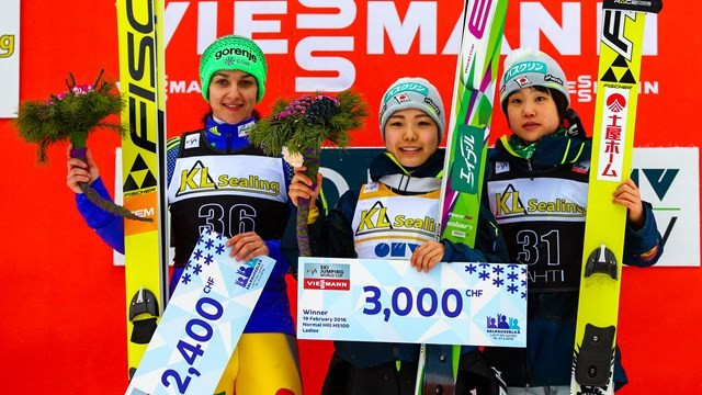 Sara Takanashi has won the overall World Cup for the third time in her career ©FIS