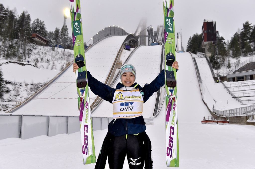 Sara Takanashi won her 12th World Cup competition of the season to confirm her dominance