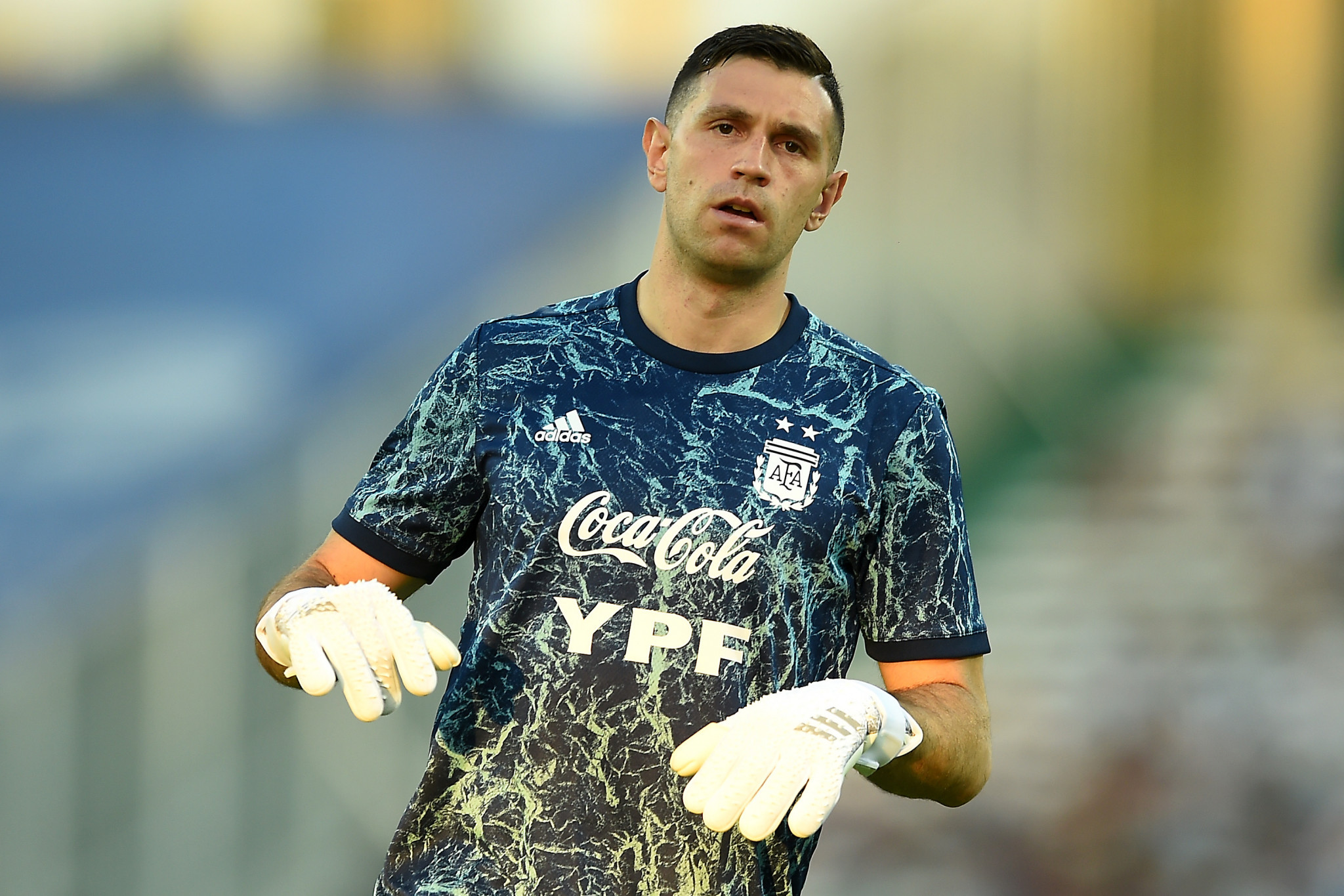 Four Argentina players, including goalkeeper Emiliano Martínez, have been banned for two matches for their roles in the abandonment of the match against Brazil ©Getty Images
