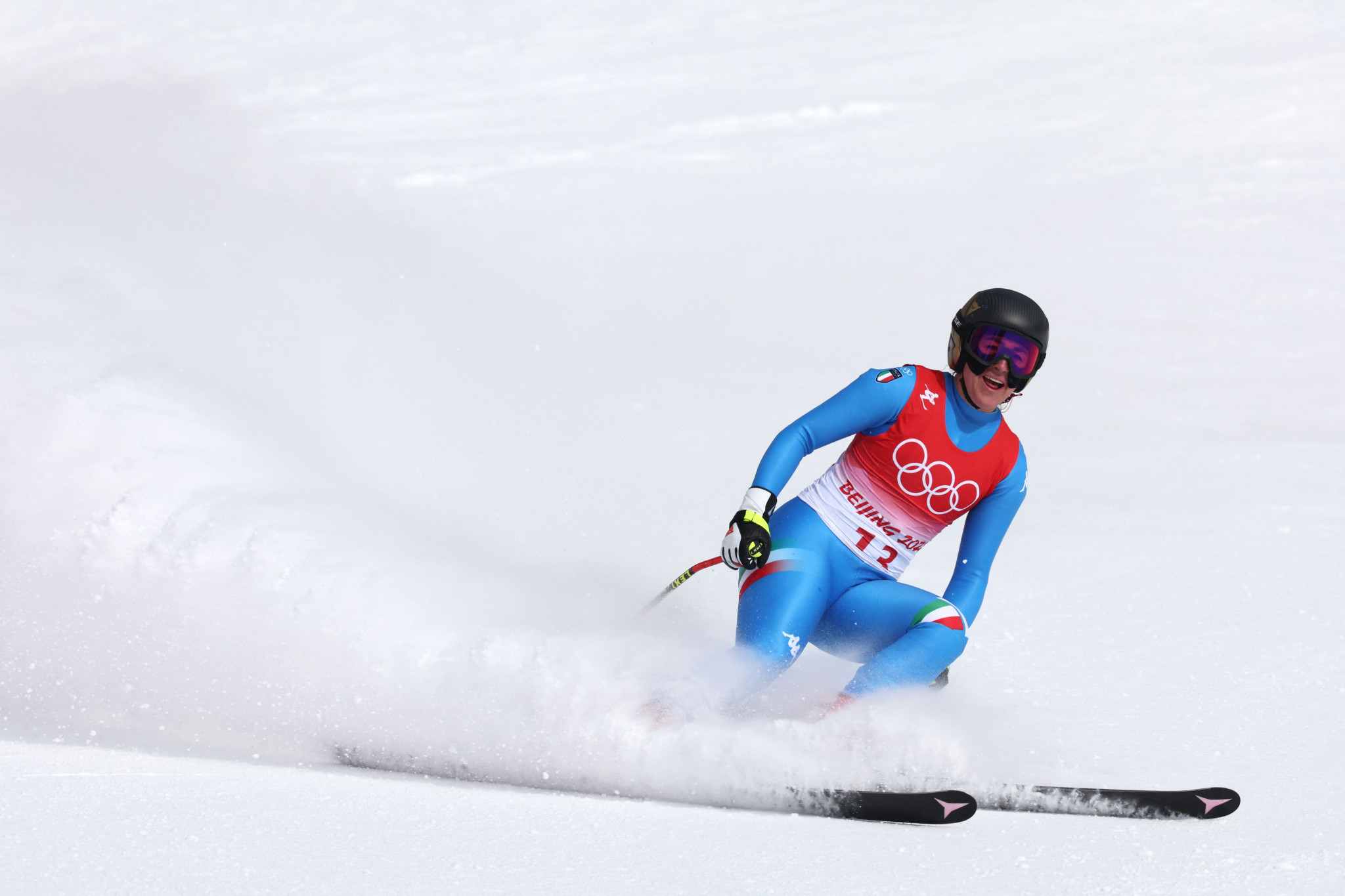 Italy's Sofia Goggia finished second to Corinne Suter of Switzerland in the women's Alpine skiing downhill event having battled through the pain barrier with anterior cruciate ligament damage ©Getty Images