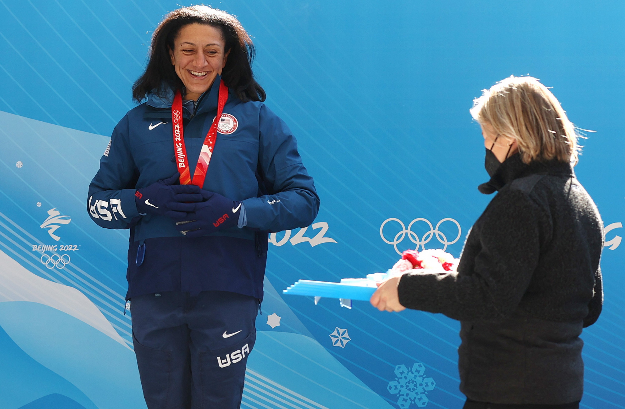 Elana Meyers Taylor was infected by COVID-19 two days after her arrival in Beijing but recovered to claim the Olympic silver medal in the women's monobob ©Getty Images