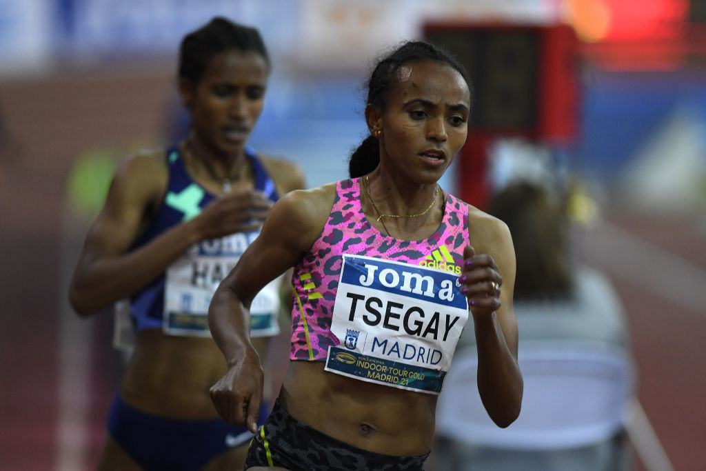 Ethiopia's Gudaf Tsegay, who broke the women's world indoor 1500m record in Liévin last year, returns to the same track tomorrow racing over a mile ©Getty Images