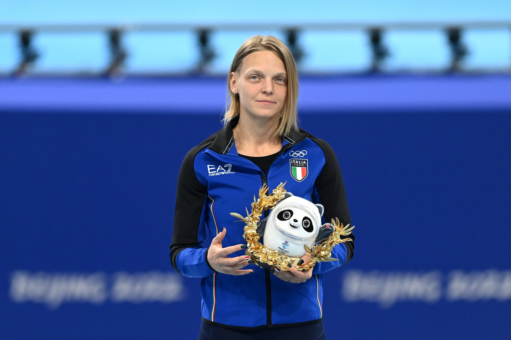 Italy's Arianna Fontana was second, for a record 11th Olympic short track medal ©Getty Images