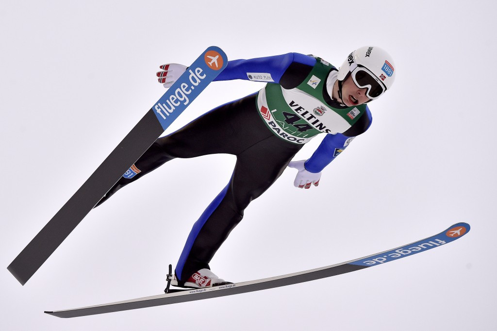 Norway's Jarl Riiber looked on course for victory before an error towards the end of the cross-country section caused him to be disqualified