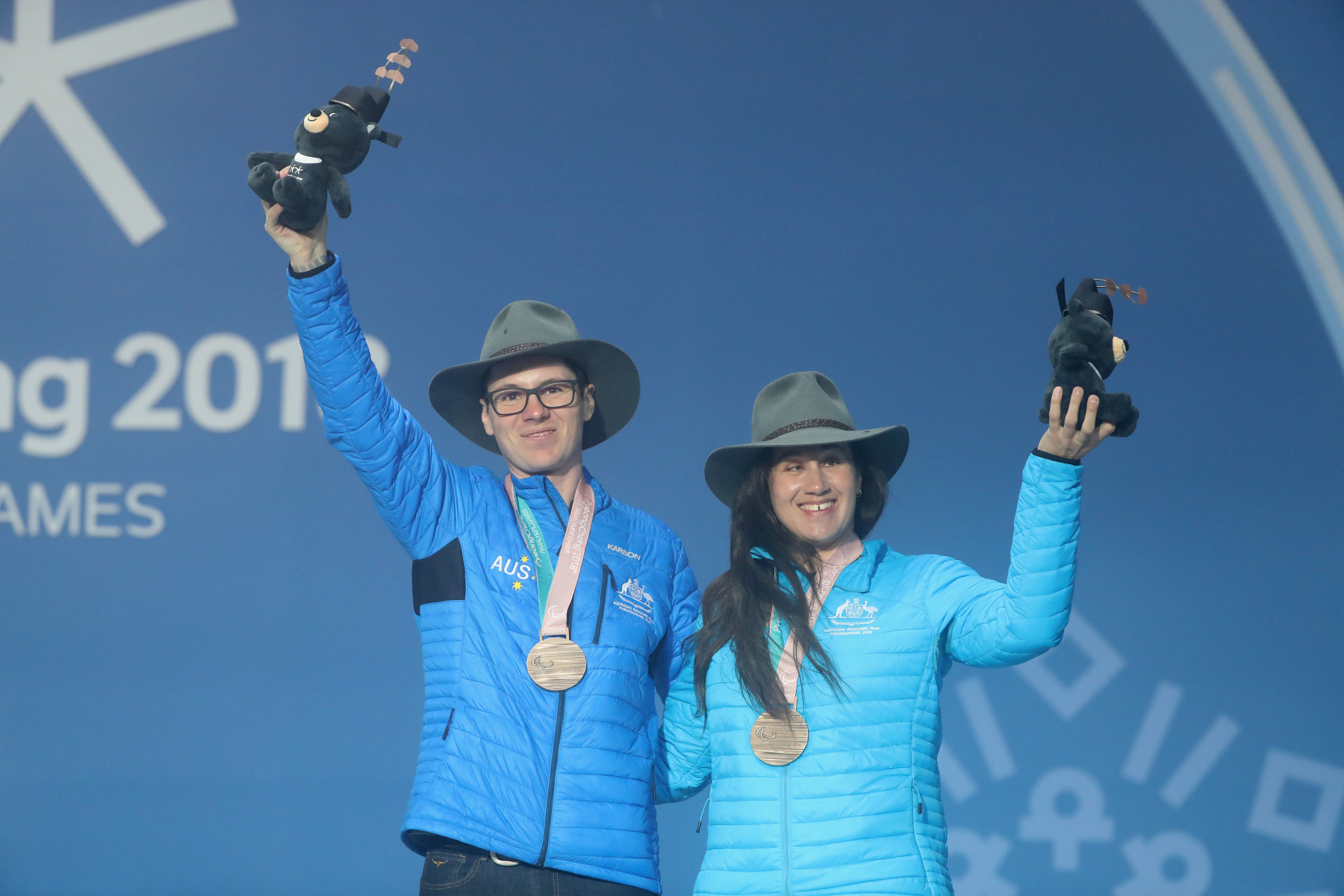 Melissa Perrine, right, won two bronze medals with guide Christian Geiger at Pyeongchang 2018 ©Getty Images