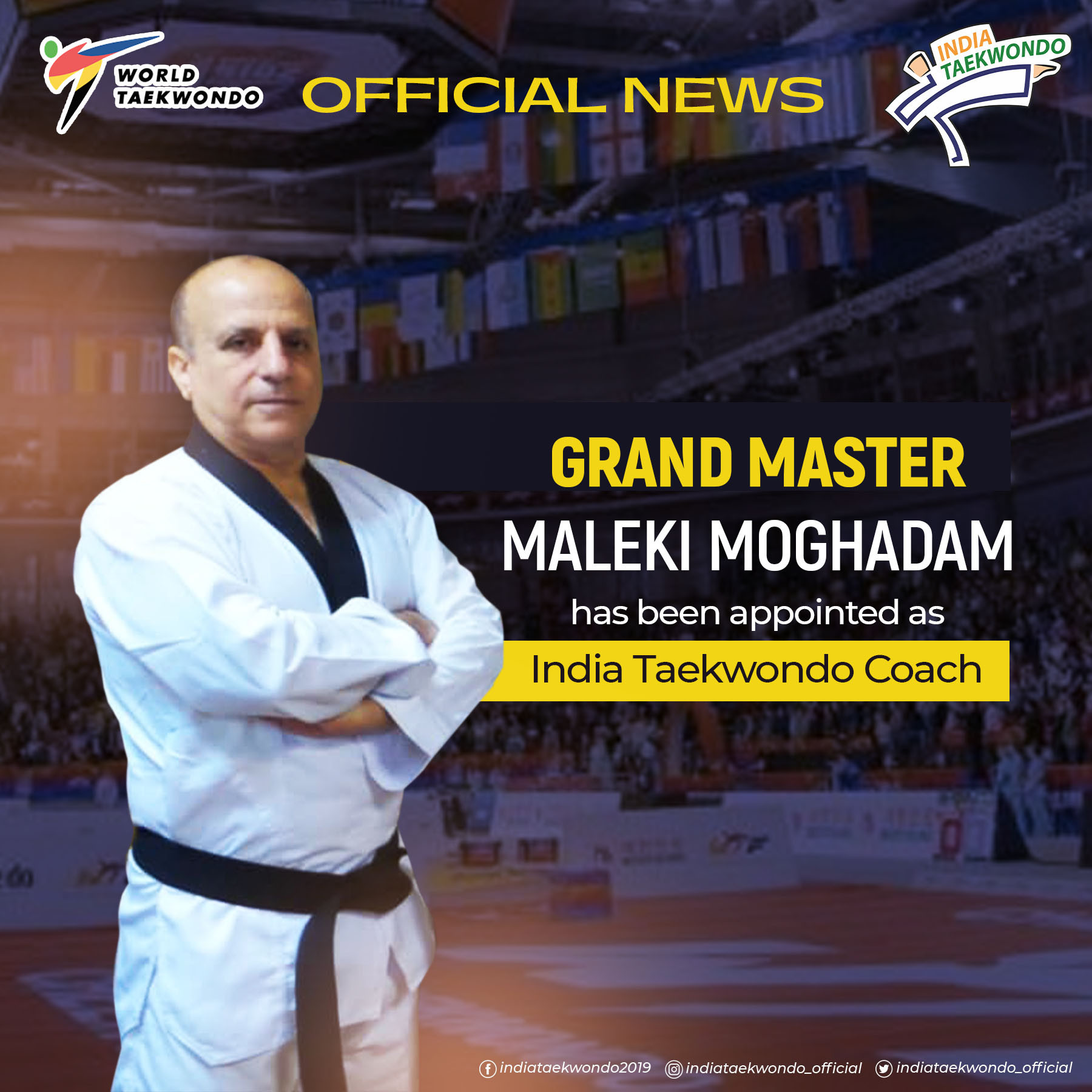 Moghadam hired as India taekwondo coach