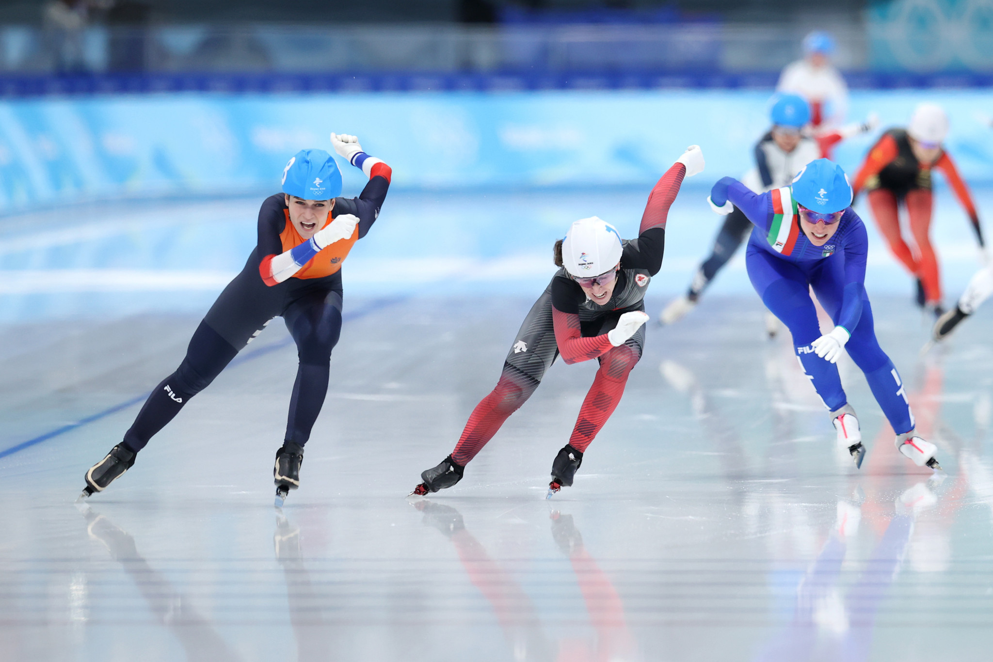 Irene Schouten claimed her third gold medal of Beijing 2022 in the women's speed skating mass start ©Getty Images