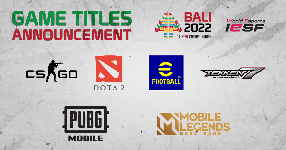 Six games are on the World Esports Championships programme ©IESF