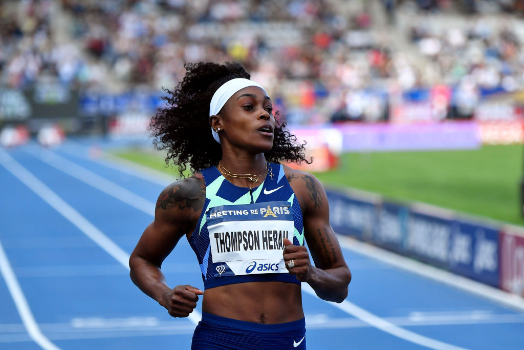 Olympic 100m and 200m champion Elaine Thompson-Herah will seek a sub-7.00 60m time in Toruń tomorrow ©Getty Images