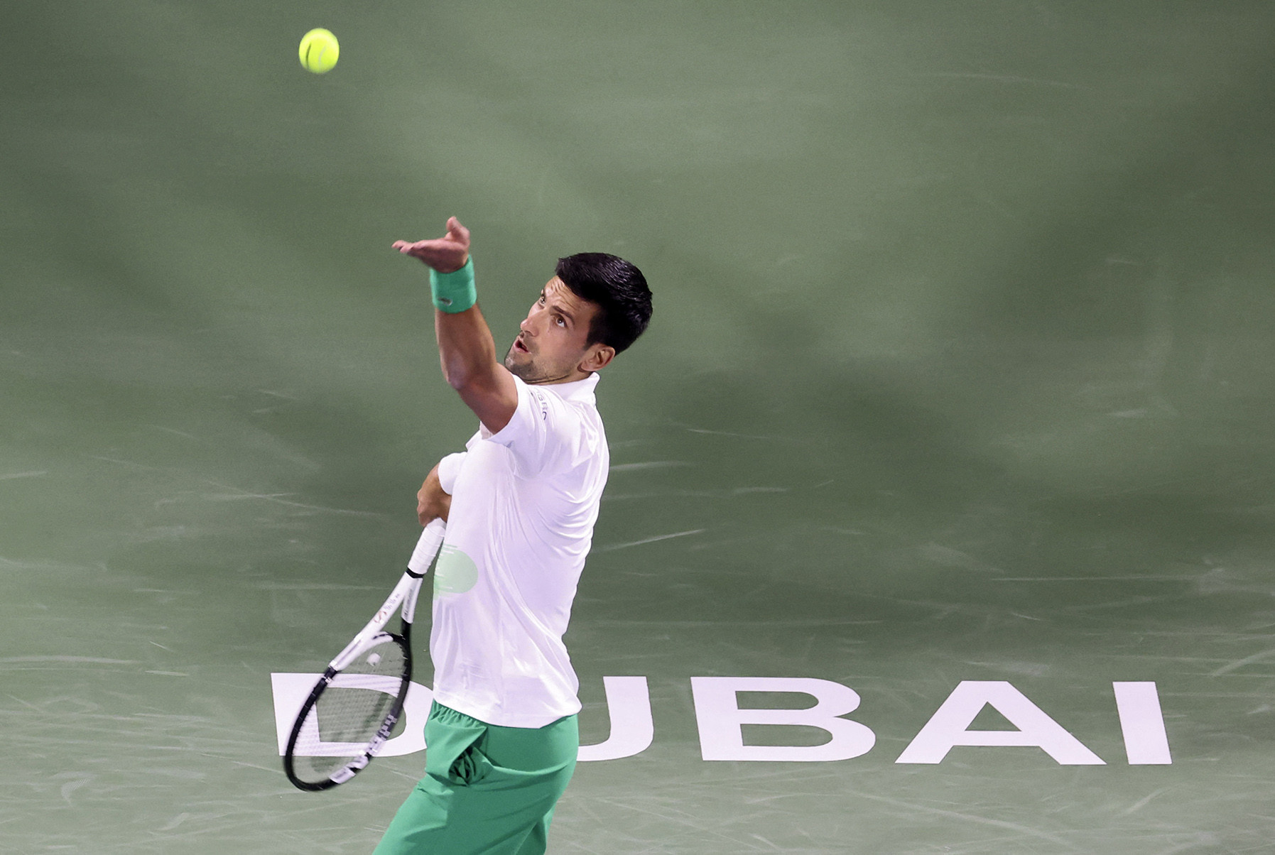 Novak Djokovic played his first match since being deported from Australia ©Getty Images