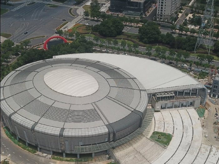 Deqing Sports Center Gymnasium has a snail shape design ©Hangzhou 2022