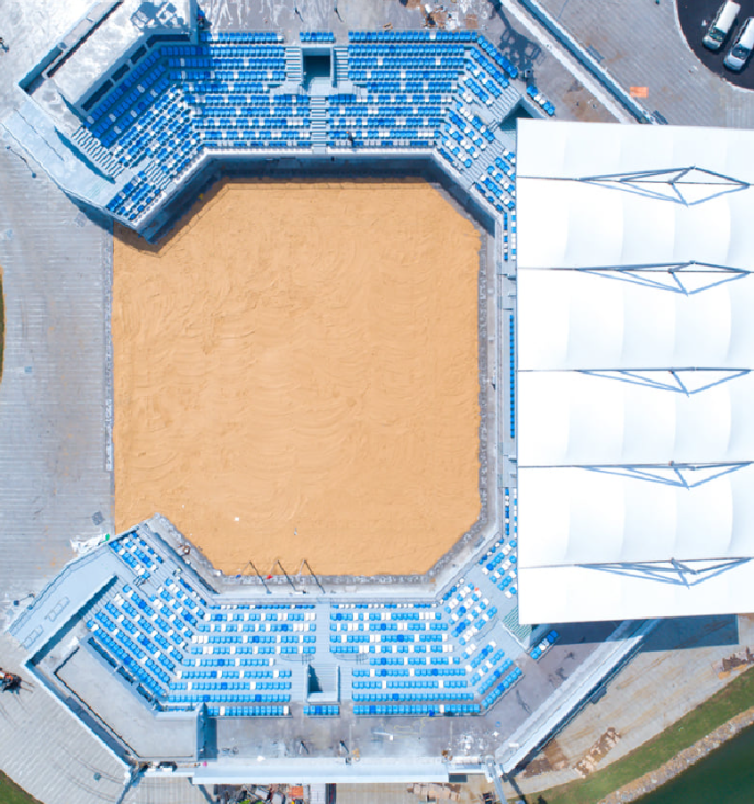 A new venue for beach volleyball has been built in Ningbo ©Hangzhou 2022