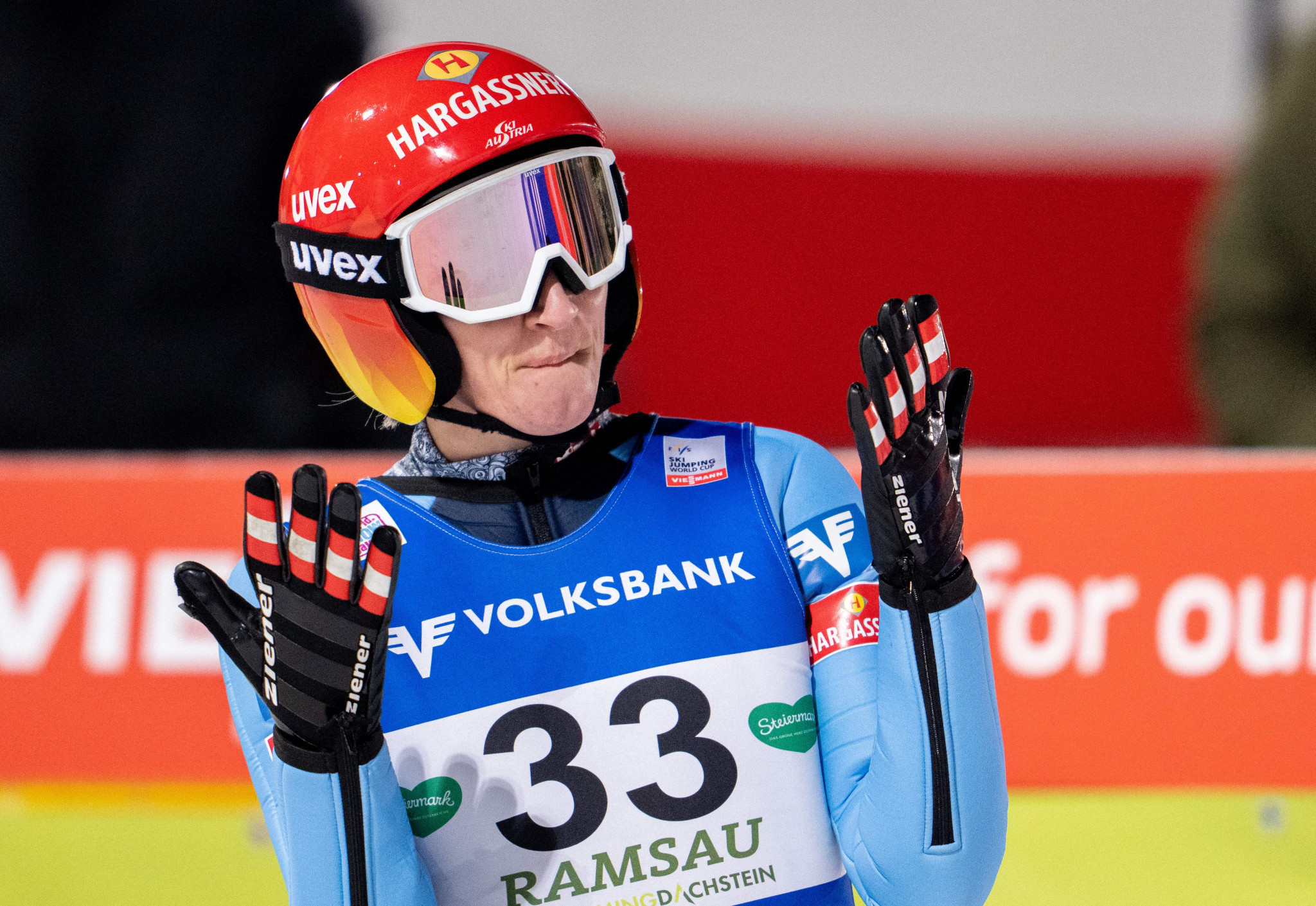  Iraschko-Stolz was one of five athletes  disqualified in the first round of the ski jumping mixed team event at Beijing 2022 ©Getty Images