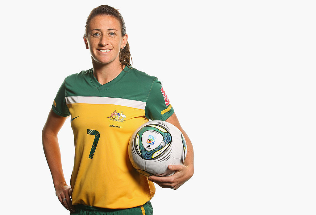 Australian Taekwondo's chief executive Heather Garriock, pictured during her playing days for the Matildas, has been inducted into Football Australia's Hall of Fame ©Getty Images