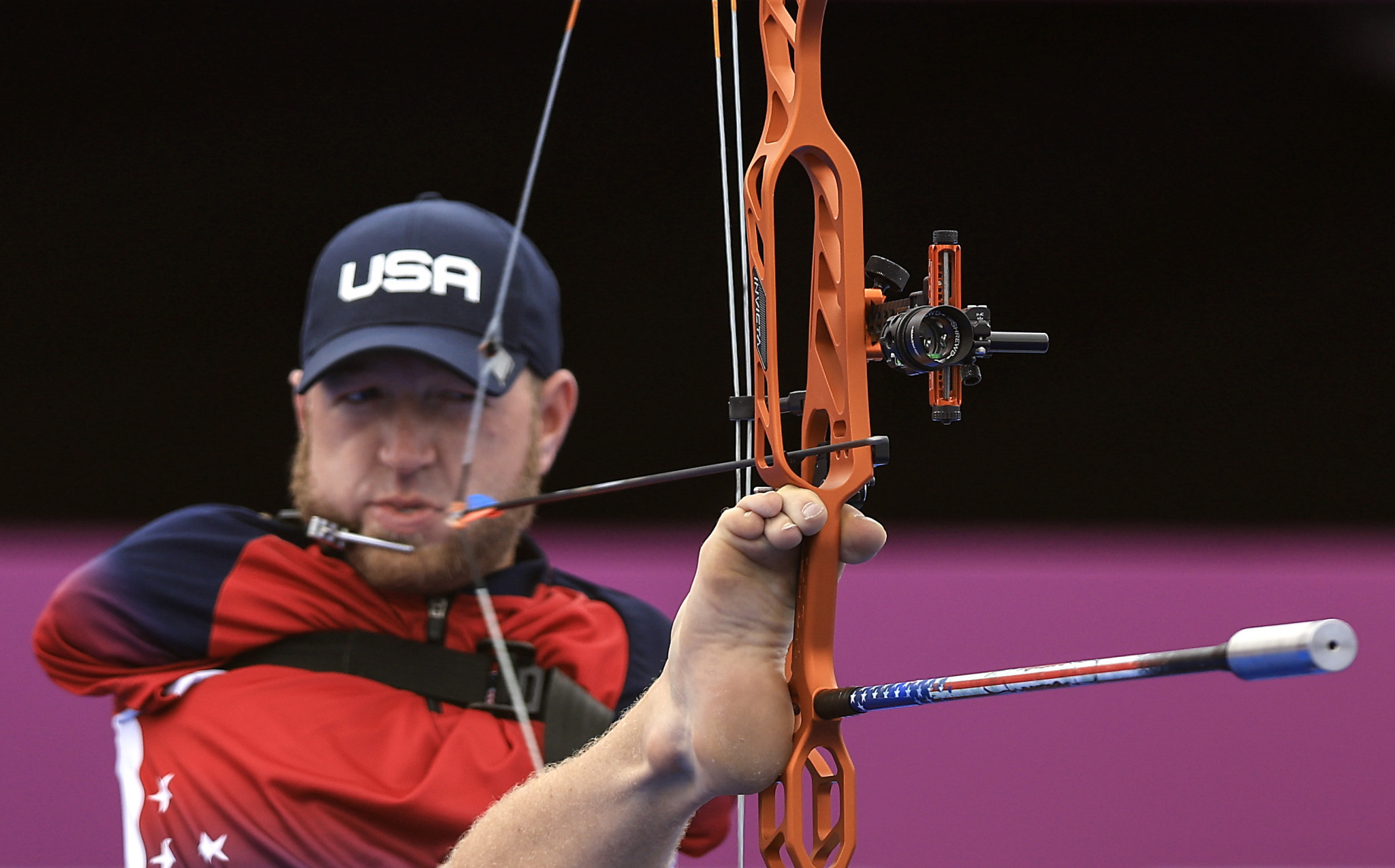 Matt Stutzman of the United States secured gold in the men's compound open ©Getty Images