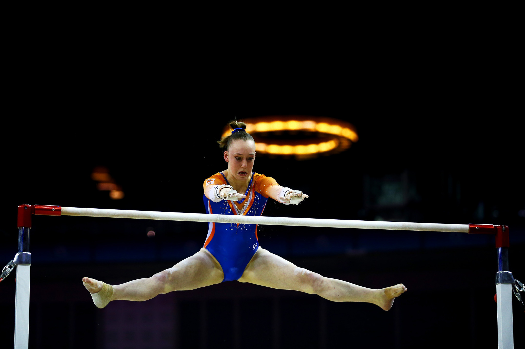 Tisha Volleman led a one-two for The Netherlands in the women's uneven bars in Cottbus ©Getty Images