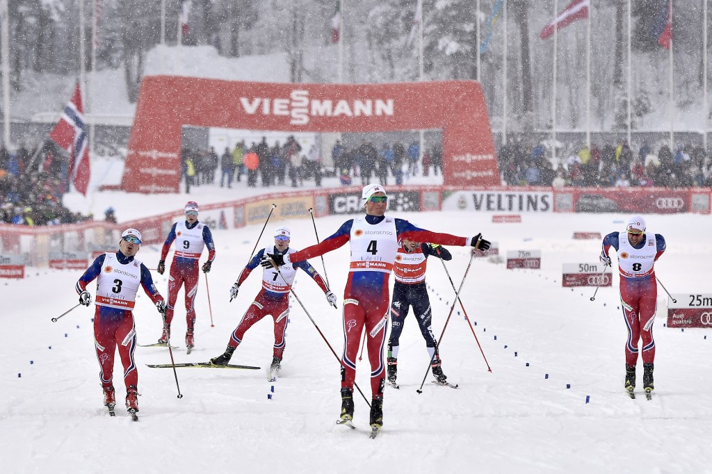 Emil Iversen led home a Norwegian podium clean sweep in the men's event