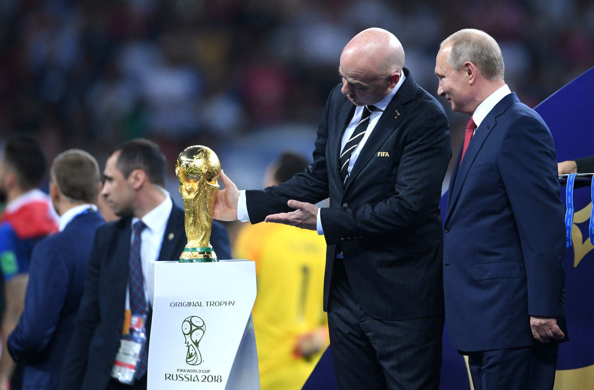 Russia hosted the last edition of the men's FIFA World Cup in 2018, but exclusion from international football competitions altogether are among further potential sanctions ©Getty Images