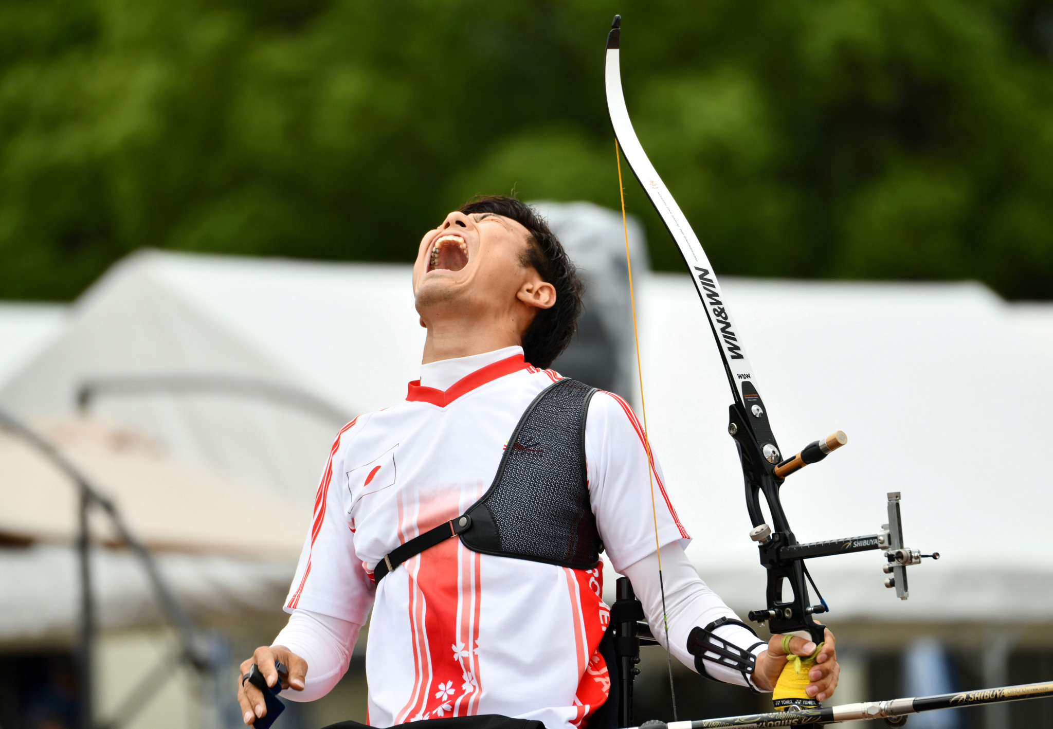 Japan's Tomohiro Ueyama came out on top in a shoot-off in the men's open recurve final at the World Archery Para Championships ©Getty Images
