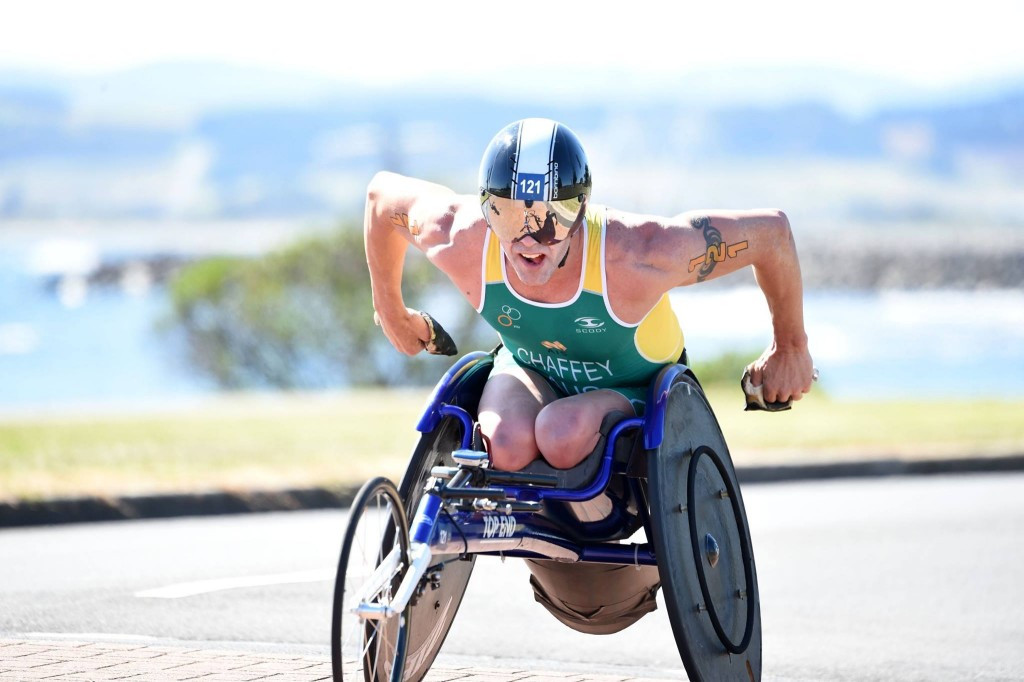 Australia's Bill Chaffey added the Oceania Paratriathlon Championships title to his collection in Devonport today ©Delly Carr/Triathlon Australia