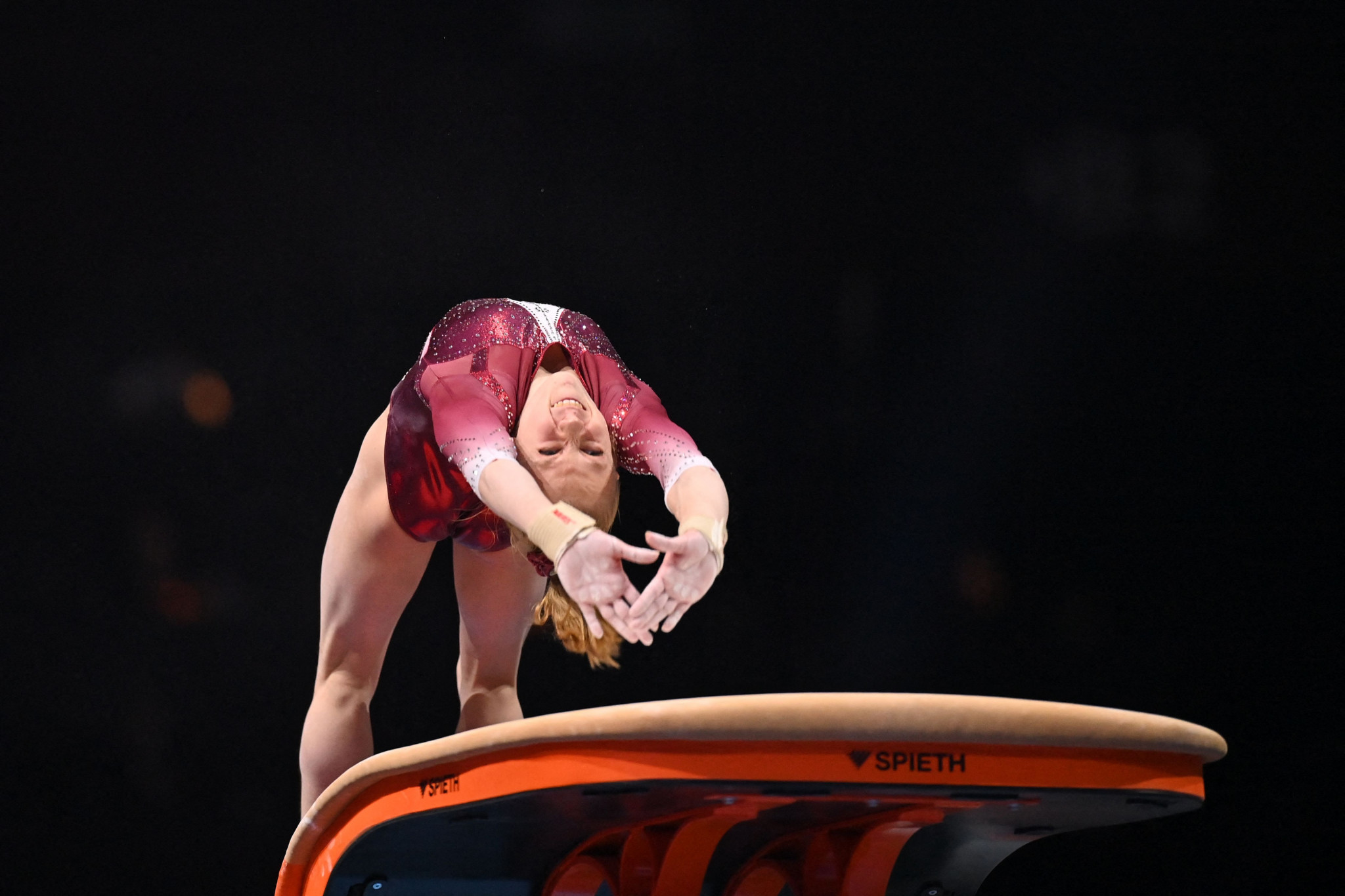 Olympic gold medallist Viktoriia Listunova of the Russian Gymnastics Federation top scored in women's vault and uneven bars qualifying in Doha ©Getty Images